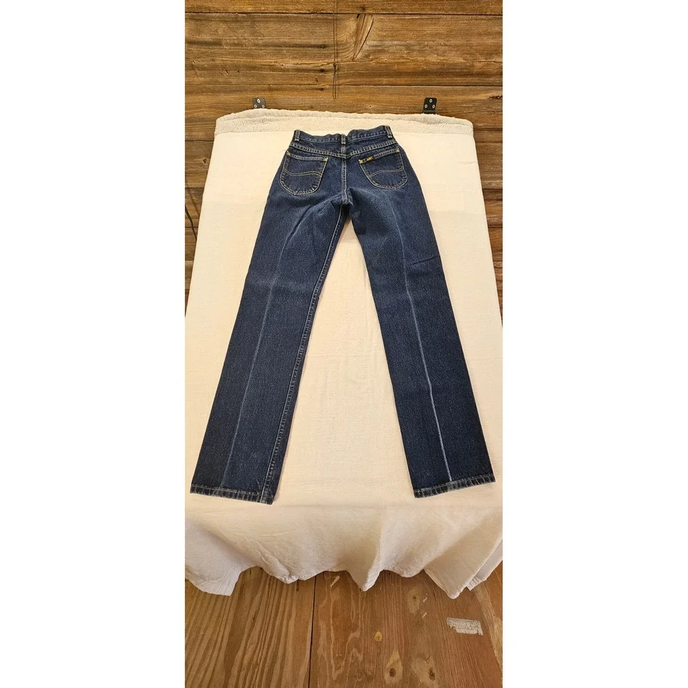 Vintage Lee Riders Boys Jeans Size 14 Regular Dark Wash Straight Leg Made in USA